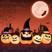 Load image into Gallery viewer, Halloween Inflatable Pumpkin 5-Piece Set with LED Lights and Blower - Suitable for Halloween Decorations