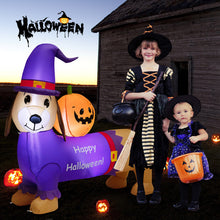 Load image into Gallery viewer, Halloween Inflatable Dachshund with Pumpkin - Suitable for Trick-or-Treat Events and Haunted Houses