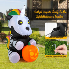 Load image into Gallery viewer, Halloween Inflatable Skeleton Unicorn with Pumpkin Lights - Suitable for Halloween Parties