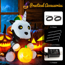 Load image into Gallery viewer, Halloween Inflatable Skeleton Unicorn with Pumpkin Lights - Suitable for Halloween Parties