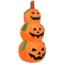 Load image into Gallery viewer, Halloween Inflatable Pumpkin 3-Piece Set with Built-in LED Lights and Waterproof Fan - Suitable for Halloween Decorations, Haunted Houses, and Parties