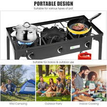 Load image into Gallery viewer, 225000-BTU Outdoor Portable Propane 3 Burner Gas Cooker