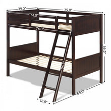 Load image into Gallery viewer, Costway Solid Wood Bunk Bed with Ladder and Safety Guardrails - Suitable for Bedroom, Dormitory, and Apartment