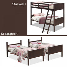 Load image into Gallery viewer, Costway Solid Wood Bunk Bed with Ladder and Safety Guardrails - Suitable for Bedroom, Dormitory, and Apartment