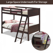 Load image into Gallery viewer, Costway Solid Wood Bunk Bed with Ladder and Safety Guardrails - Suitable for Bedroom, Dormitory, and Apartment
