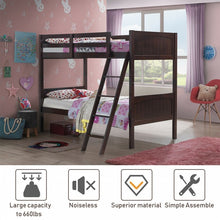 Load image into Gallery viewer, Costway Solid Wood Bunk Bed with Ladder and Safety Guardrails - Suitable for Bedroom, Dormitory, and Apartment