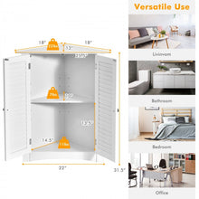 Load image into Gallery viewer, White Bathroom Corner Storage Cabinet with Louvre Doors