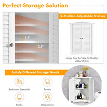 Load image into Gallery viewer, White Bathroom Corner Storage Cabinet with Louvre Doors