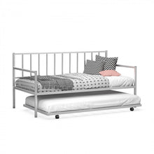Load image into Gallery viewer, Modern Minimalist Sofa Bed with Pull-Out Wheeled Bed for Two