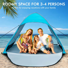 Load image into Gallery viewer, Costway Blue Pop-Up Canopy Tent with Portable Bag - Suitable for Beach, Backyard, Camping, and Travel