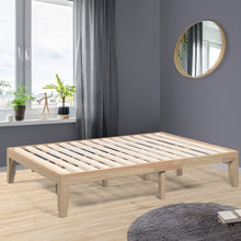 Load image into Gallery viewer, Full-Size Solid Wood Bed Frame with 10.5-Inch Under-Bed Storage Space
