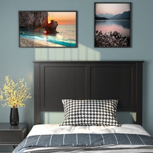 Load image into Gallery viewer, Black Country Rustic Minimalist Queen Headboard