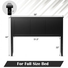 Load image into Gallery viewer, Country Style Black Wooden Full Size Headboard - Easy Assembly