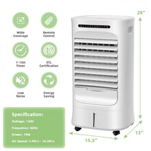 Load image into Gallery viewer, White Multifunctional Evaporative Portable Air Cooler