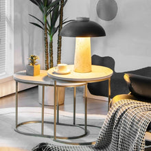 Charger l'image dans la galerie, Costway Modern Round Dining Room Table with Marble Top Set of 2 - Suitable for Living Room and Cafe