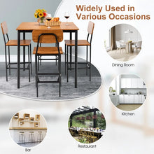 Charger l'image dans la galerie, Industrial Style Dining Room Tables and Chairs 5-Piece Set with Bar Stools - Suitable for Restaurant and Cafe