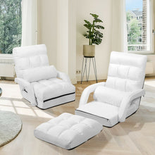 Load image into Gallery viewer, 6-Position Adjustable Backrest Folding Floor Chair Lounge Sofa
