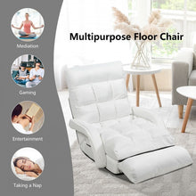 Load image into Gallery viewer, 6-Position Adjustable Backrest Folding Floor Chair Lounge Sofa