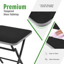 Charger l'image dans la galerie, Outdoor Modern Portable Folding Small Dining Table with Tempered Glass Top - Suitable for Patio, Backyard, and Poolside