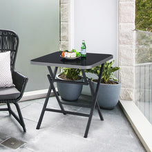 Charger l'image dans la galerie, Outdoor Modern Portable Folding Small Dining Table with Tempered Glass Top - Suitable for Patio, Backyard, and Poolside