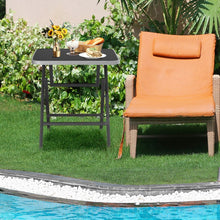 Charger l'image dans la galerie, Outdoor Modern Portable Folding Small Dining Table with Tempered Glass Top - Suitable for Patio, Backyard, and Poolside