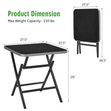 Charger l'image dans la galerie, Outdoor Modern Portable Folding Small Dining Table with Tempered Glass Top - Suitable for Patio, Backyard, and Poolside