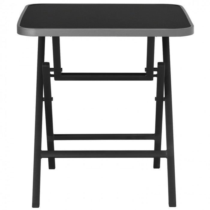 Outdoor Modern Portable Folding Small Dining Table with Tempered Glass Top - Suitable for Patio, Backyard, and Poolside