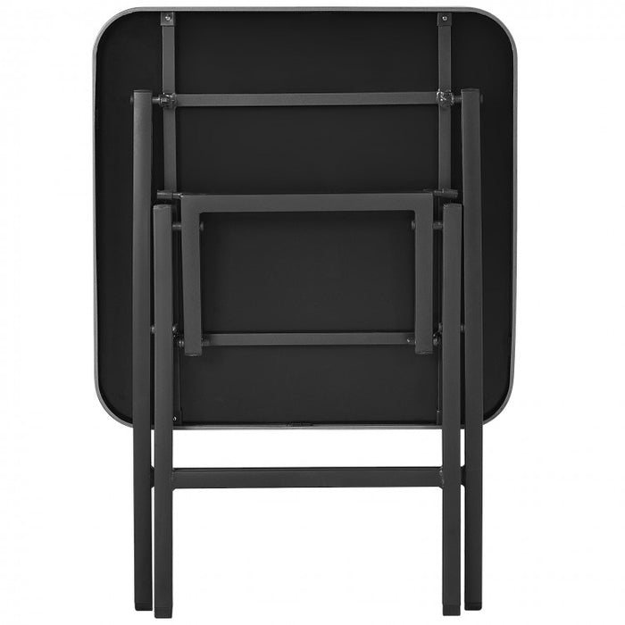Outdoor Modern Portable Folding Small Dining Table with Tempered Glass Top - Suitable for Patio, Backyard, and Poolside