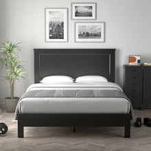 Load image into Gallery viewer, Rustic Farmhouse Solid Rubber Wood Leg Bed Frame with Headboard