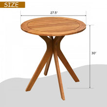 Load image into Gallery viewer, Costway Outdoor Round Wooden Dining Table and Coffee Side Table - Suitable for Patio, Garden, and Cafe