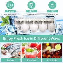 Load image into Gallery viewer, Mini Portable Countertop Ice Maker with Ice Scoop