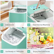 Load image into Gallery viewer, Mini Portable Countertop Ice Maker with Ice Scoop