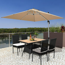 Load image into Gallery viewer, Outdoor 5-Piece Dining Room Set - Includes 1 Table and 4 Wicker Chairs with Cushions - Suitable for Poolside and Backyard
