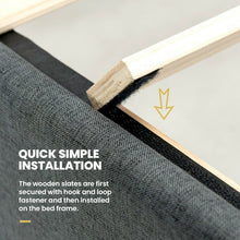 Load image into Gallery viewer, Grey Minimalist Diamond Button Upholstered Headboard Bed Frame