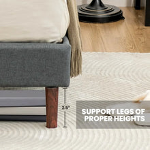 Load image into Gallery viewer, Grey Minimalist Diamond Button Upholstered Headboard Bed Frame