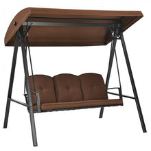 Load image into Gallery viewer, Outdoor 3-Seat Swing Chair with Adjustable Tilt Canopy Shade