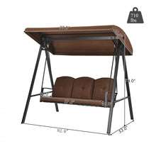 Load image into Gallery viewer, Outdoor 3-Seat Swing Chair with Adjustable Tilt Canopy Shade