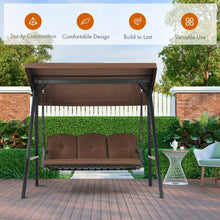 Load image into Gallery viewer, Outdoor 3-Seat Swing Chair with Adjustable Tilt Canopy Shade