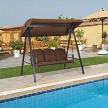 Load image into Gallery viewer, Outdoor 3-Seat Swing Chair with Adjustable Tilt Canopy Shade