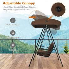 Load image into Gallery viewer, Outdoor 3-Seat Swing Chair with Adjustable Tilt Canopy Shade