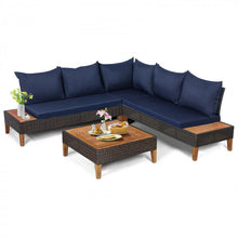 Charger l'image dans la galerie, Costway Modern Sectional Couch 4-Piece Set with Coffee Table - Suitable for Backyard, Patio, and Poolside