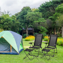 Load image into Gallery viewer, Outdoor Folding Camping Chair Set - 4-Piece Set with 2 Folding Chairs and 2 Ottomans - Suitable for Picnics, Fishing, and Hiking