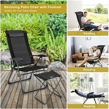Load image into Gallery viewer, Outdoor Folding Camping Chair Set - 4-Piece Set with 2 Folding Chairs and 2 Ottomans - Suitable for Picnics, Fishing, and Hiking