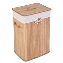 Load image into Gallery viewer, Costway 19-Gallon Rectangular Bamboo Laundry Basket
