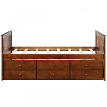 Load image into Gallery viewer, Country-Style Minimalist Bed with Drawers, Casters, and Pull-Out Design