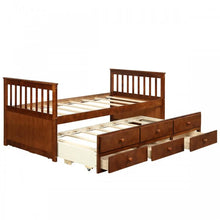 Load image into Gallery viewer, Country-Style Minimalist Bed with Drawers, Casters, and Pull-Out Design