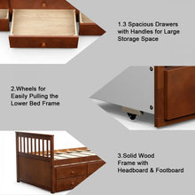 Load image into Gallery viewer, Country-Style Minimalist Bed with Drawers, Casters, and Pull-Out Design