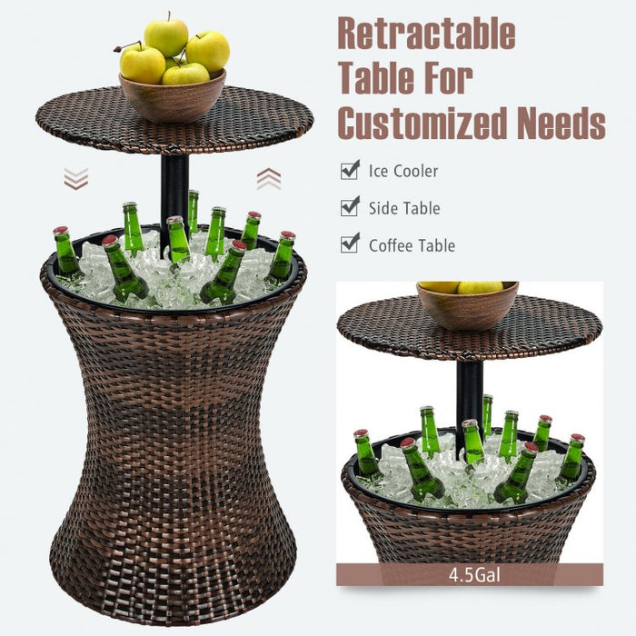 Costway Adjustable Height Crate and Barrel Bar Cabinet Cooler - Suitable for Patio, Backyard, and Parties