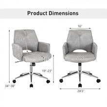 Load image into Gallery viewer, Costway Gray Swivel Office Chairs Back Support Chair - Suitable for Bedroom, Office, and Study