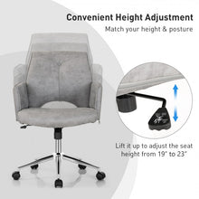 Load image into Gallery viewer, Costway Gray Swivel Office Chairs Back Support Chair - Suitable for Bedroom, Office, and Study